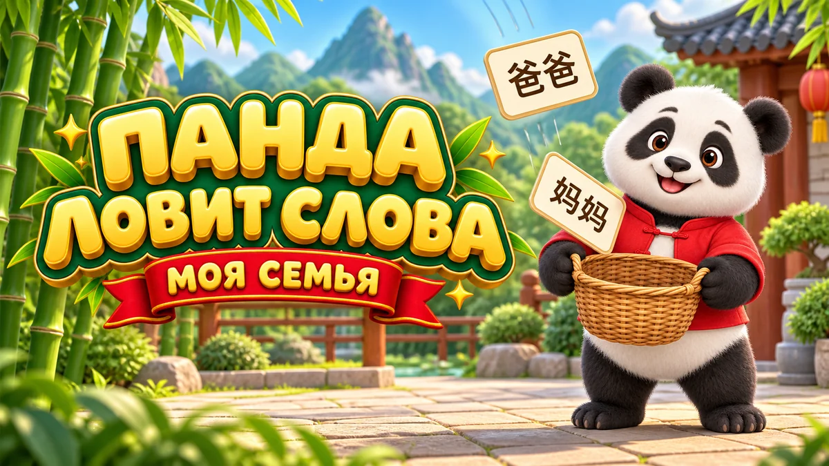 Обложка игры Панда ловит слова — Моя семья